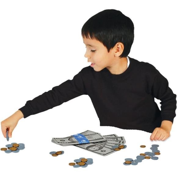 Kids Bank Play Money Set -Play Money for Kids-Over $5000 in Realistic Play Money - Picture 3 of 5